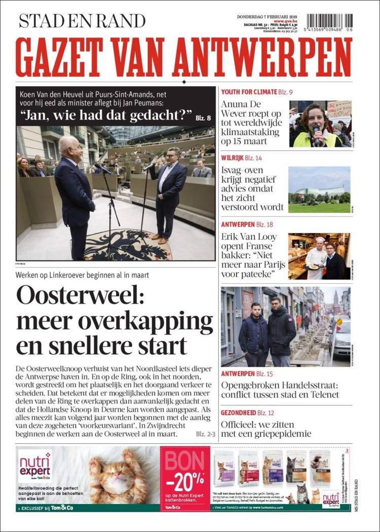 Portada de Gazet van Antwerpen (Belgium)