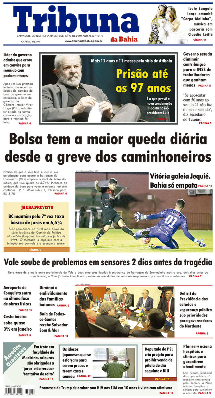 Portada de Tribuna da Bahia (Brasil)