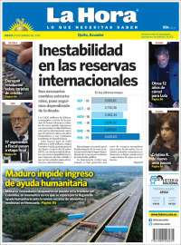 Portada de La Hora - Ecuador (Ecuador)