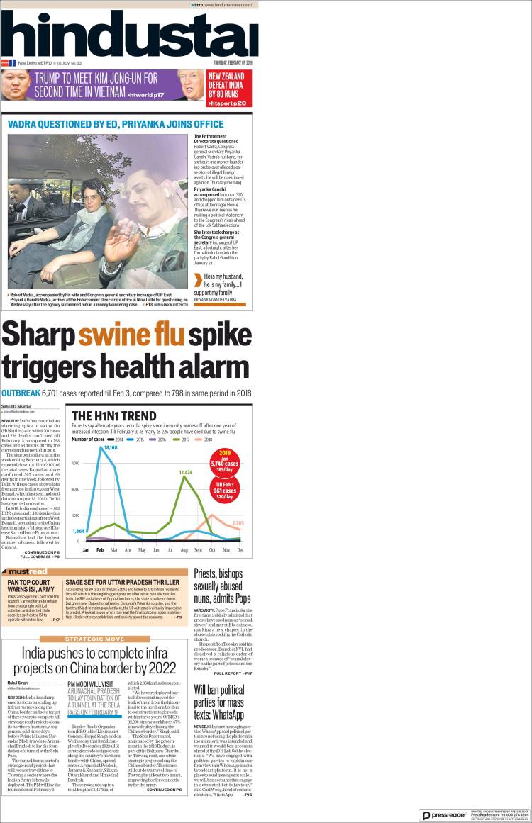 Portada de Hindustan Times (India)