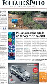 Portada de Folha de São Paulo (Brasil)