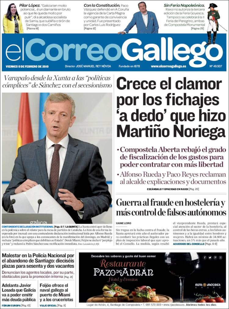 Portada de El Correo Gallego (España)