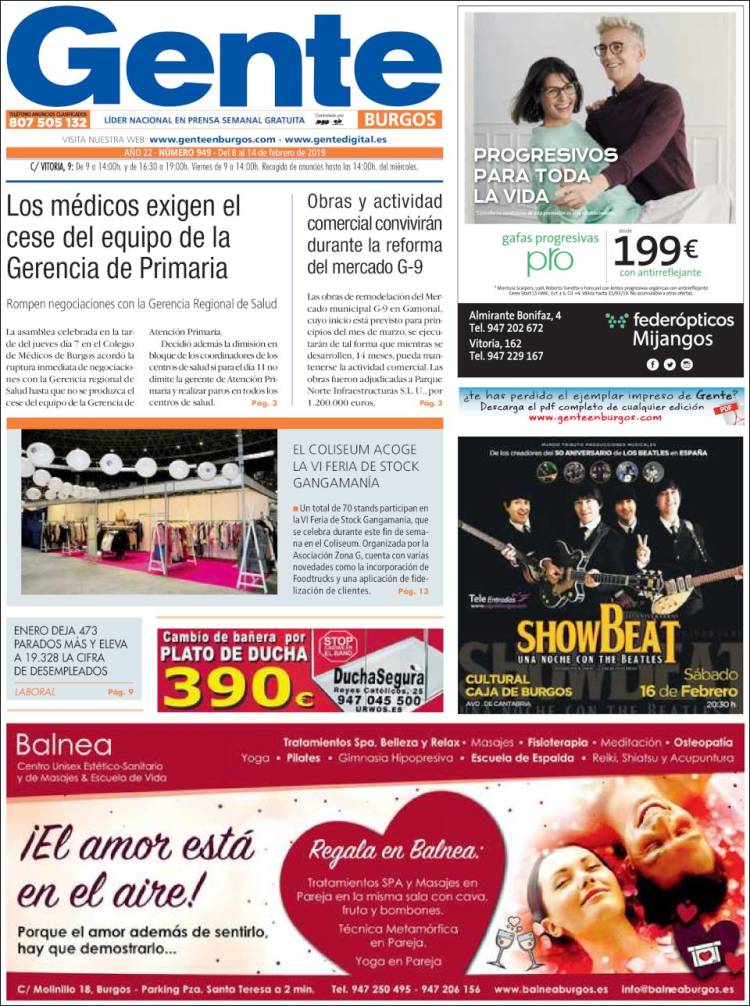 Portada de Gente en Burgos (España)