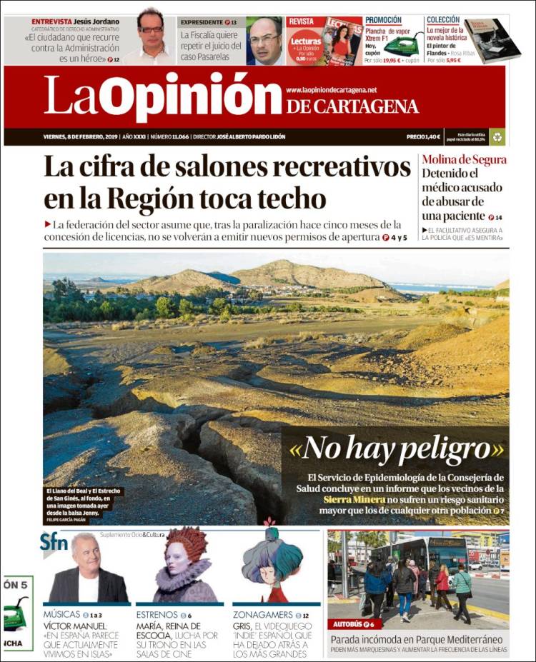 Portada de La Opinión de Murcia (España)