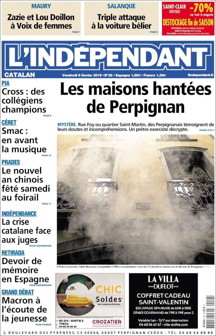 Newspaper Le Indépendant (France). Newspapers In France. Friday's ...