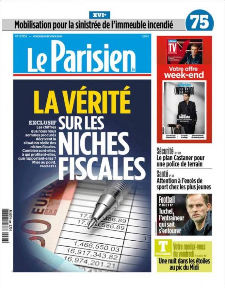 Portada de Le Parisien (Francia)