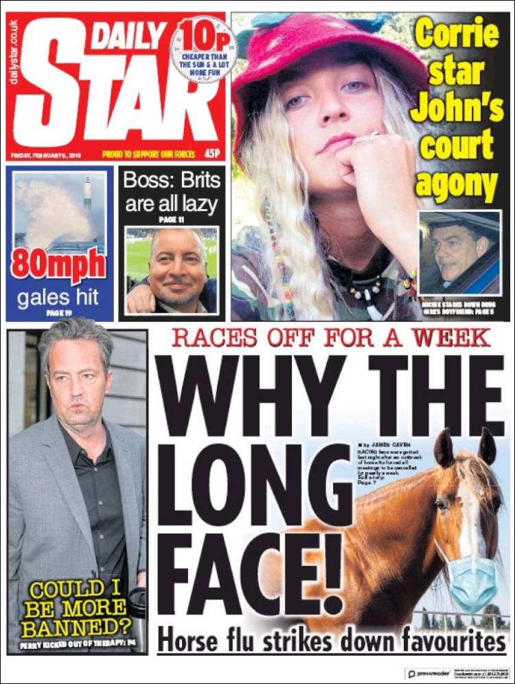 Portada de Daily Star (Reino Unido)