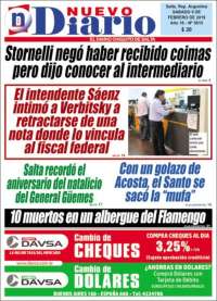 Portada de Nuevo Diario de Salta (Argentina)