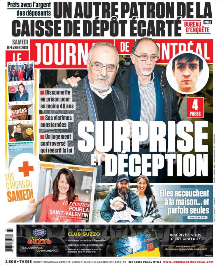 Portada de Le Journal de Montréal (Canada)