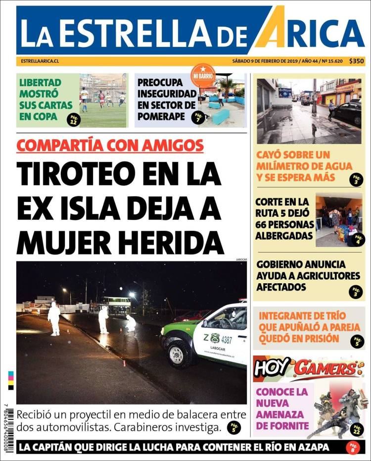 Portada de La Estrella de Arica (Chile)