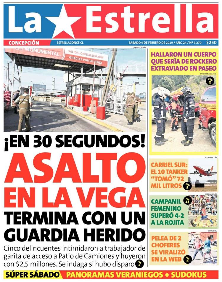 Portada de La Estrella de Concepción (Chile)