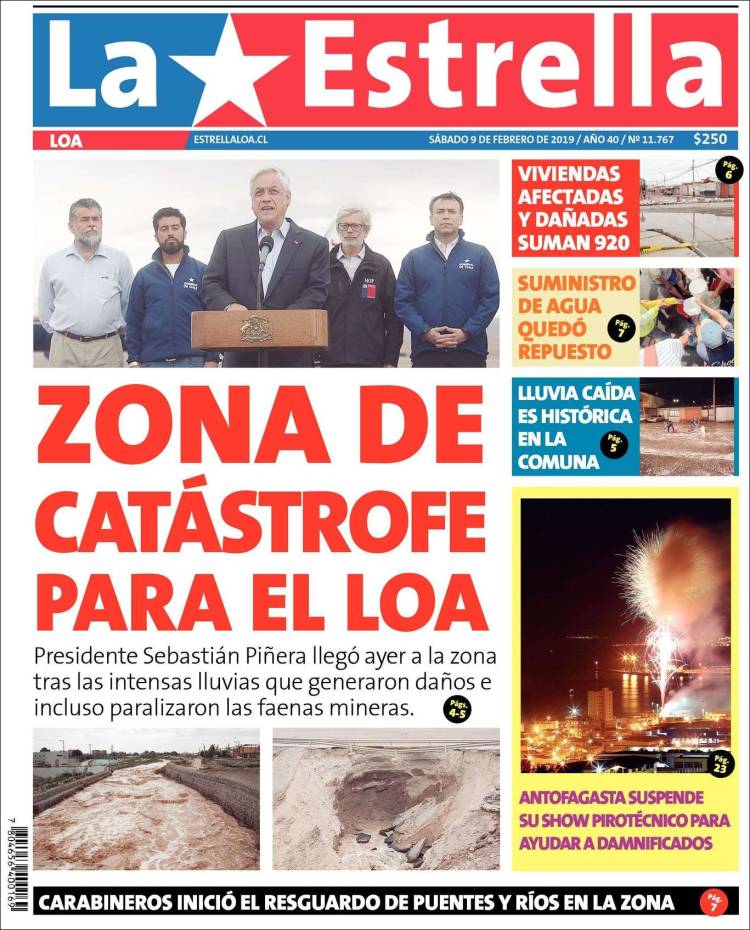 Portada de La Estrella de Loa (Chile)