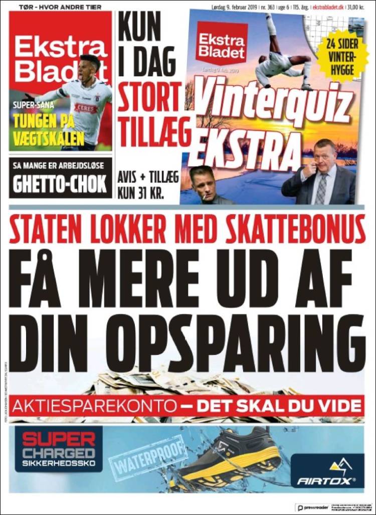 Portada de Ekstra Bladet (Dinamarca)