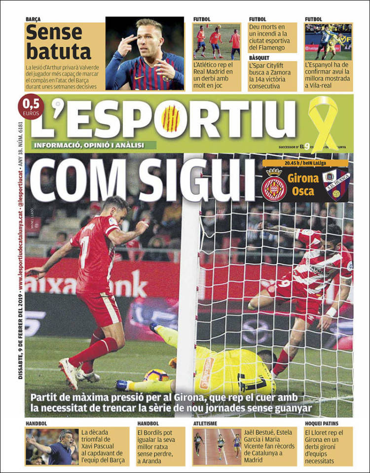Portada de L'Esportiu : Girona (Espa&ntilde;a)