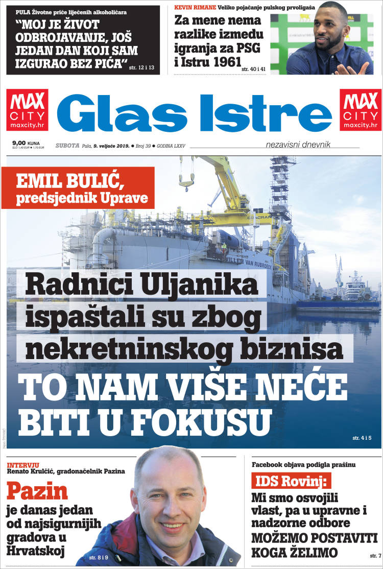 Portada de Glas Istre (Croacia)