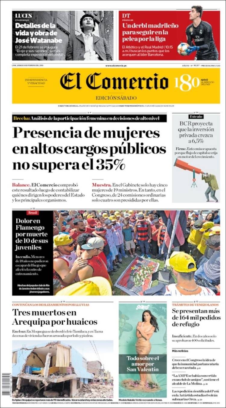Portada de El Comercio (Perú)