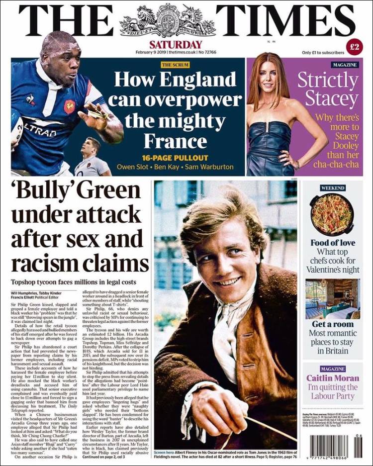 Portada de The Times (Reino Unido)