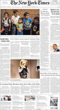 Portada de New York Times (USA)