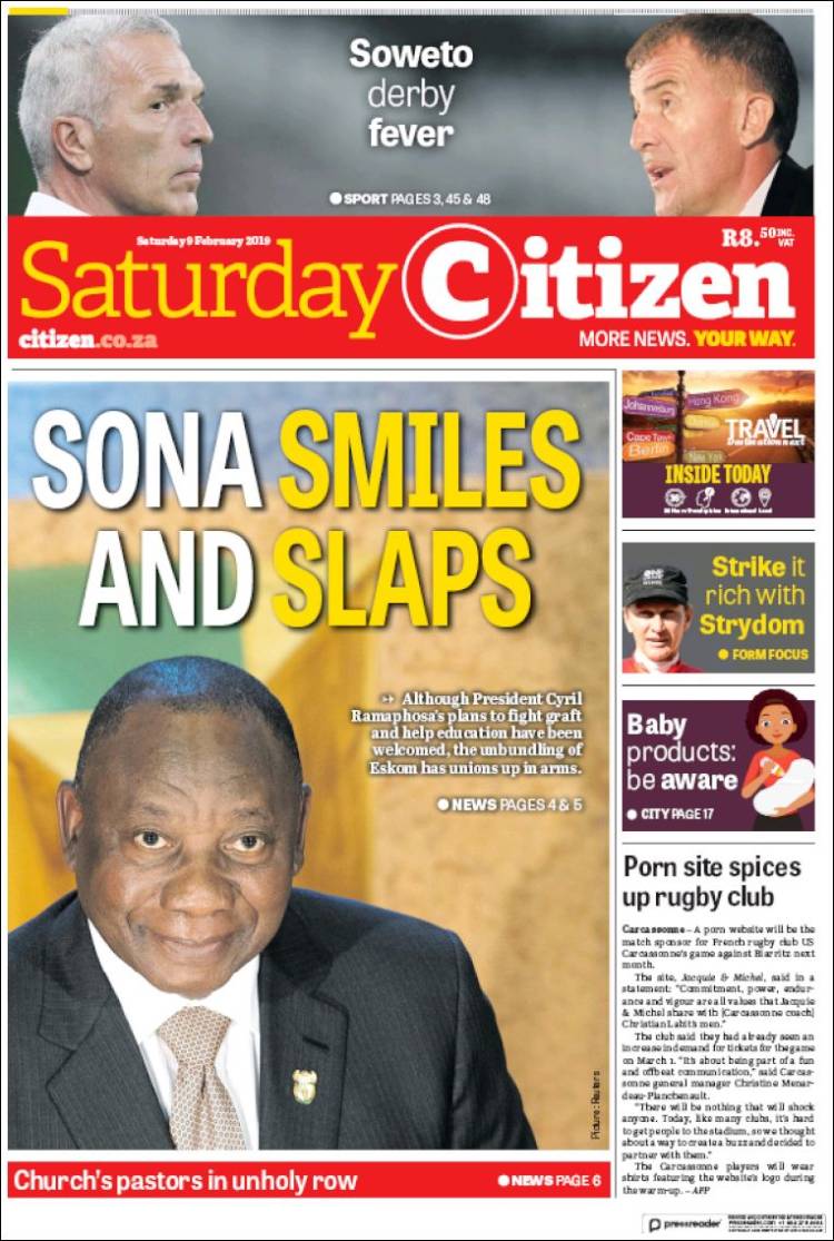 Portada de The Citizen (Sud&aacute;frica)