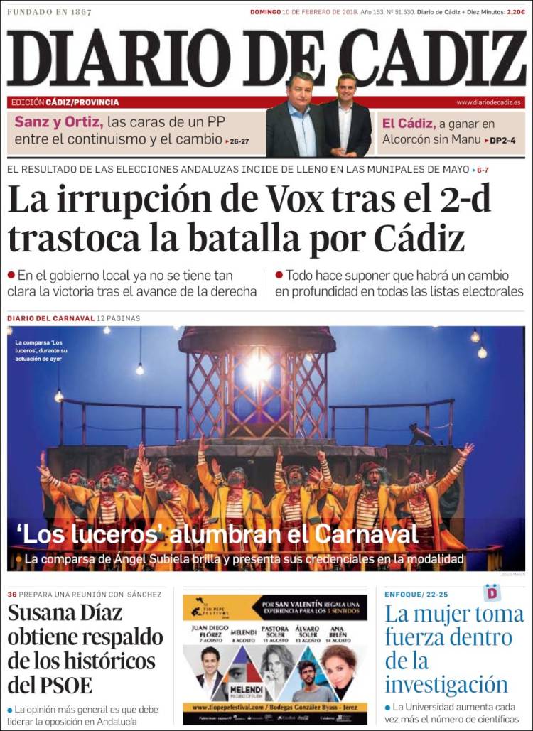 Portada de Diario de Cádiz (España)