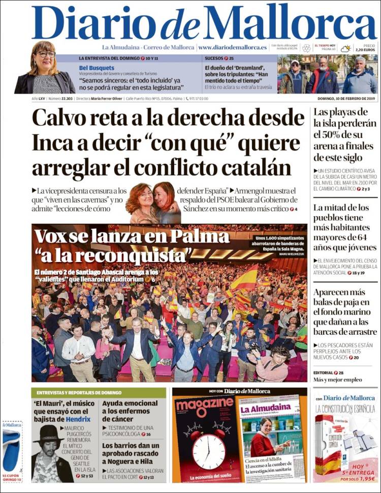 Portada de Diario de Mallorca (España)