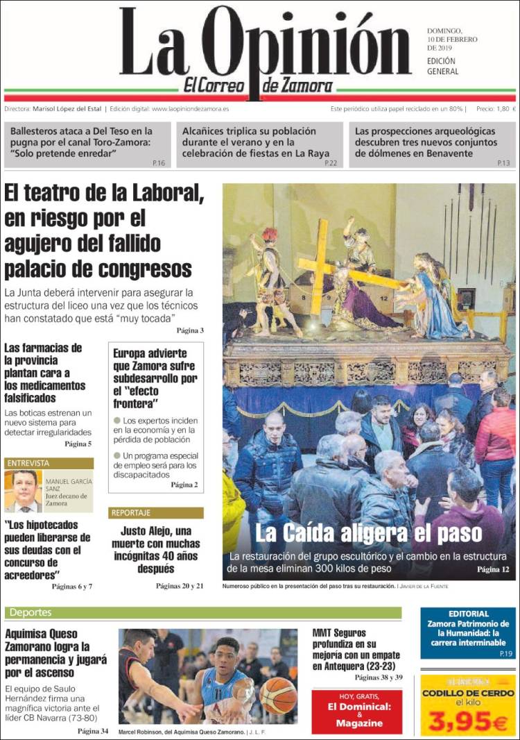 Portada de La Opinión - El Correo de Zamora (España)