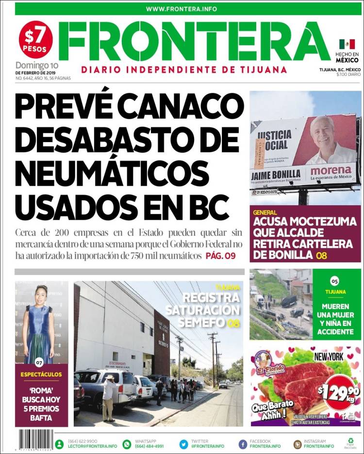 Portada de Frontera (México)