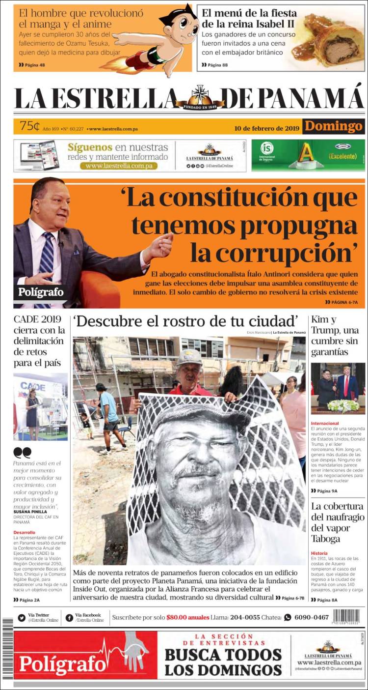 Portada de La Estrella de Panamá (Panam&aacute;)
