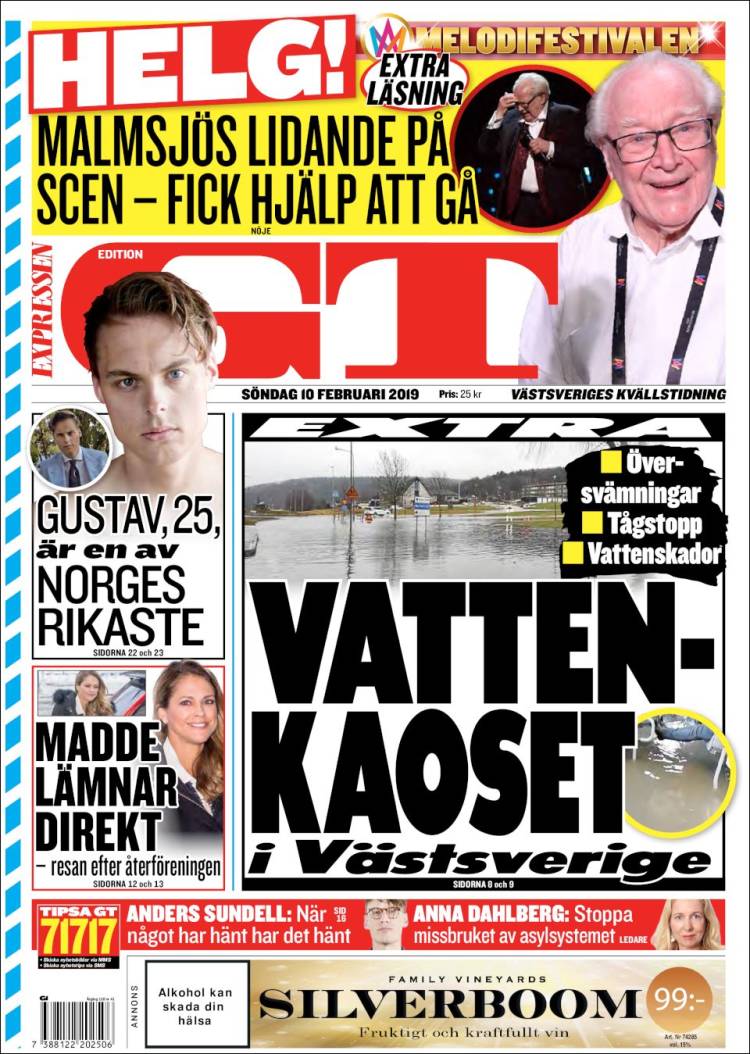 Portada de Göteborgstidningen (Suecia)
