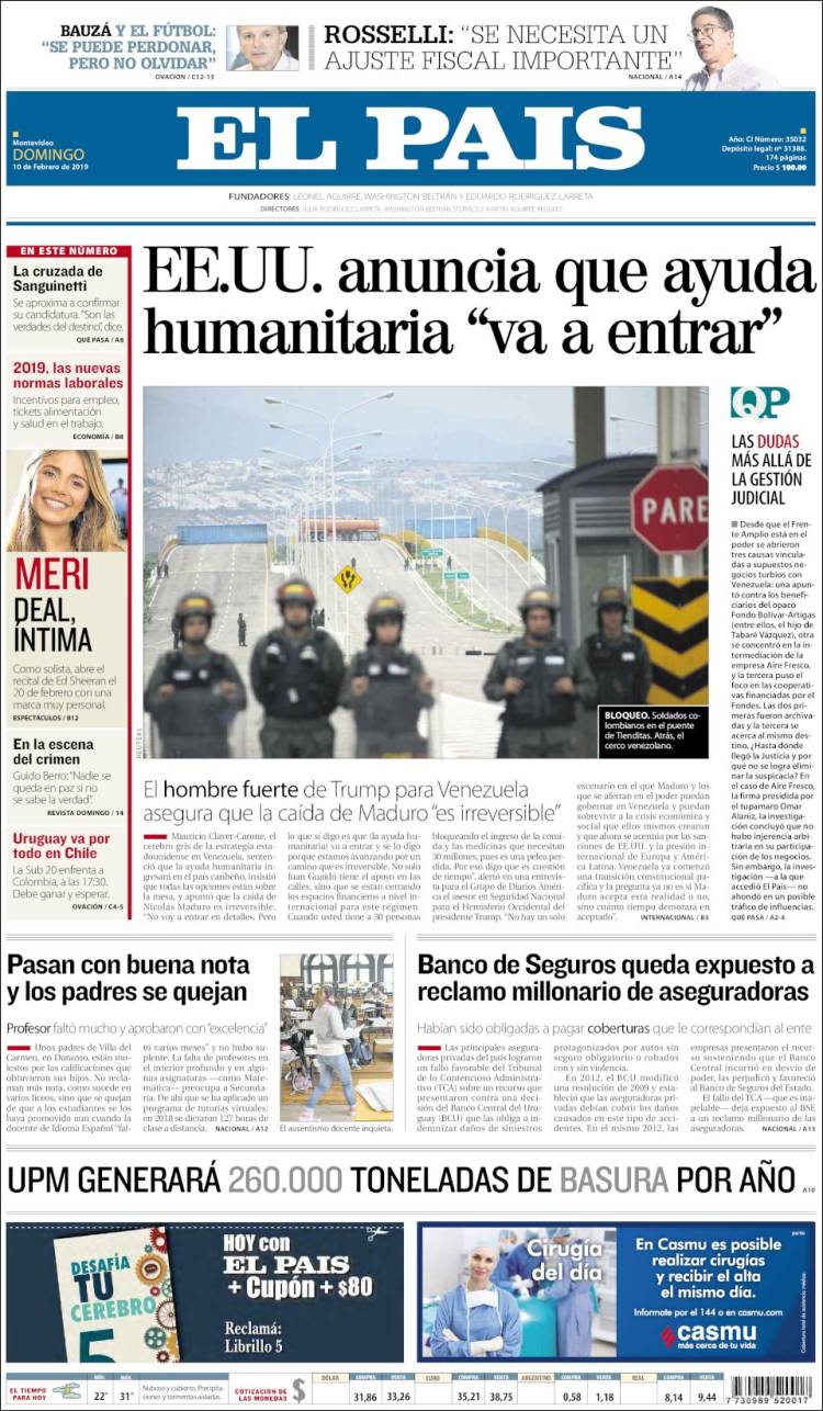 Portada de El País (Uruguay)