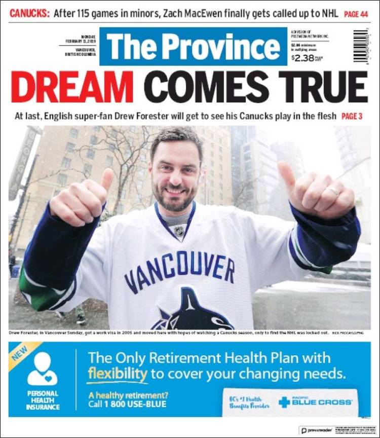 Portada de The Province (Canadá)