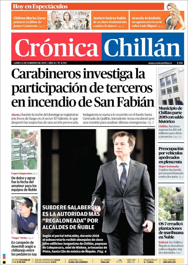 Portada de Crónica Chillán (Chile)
