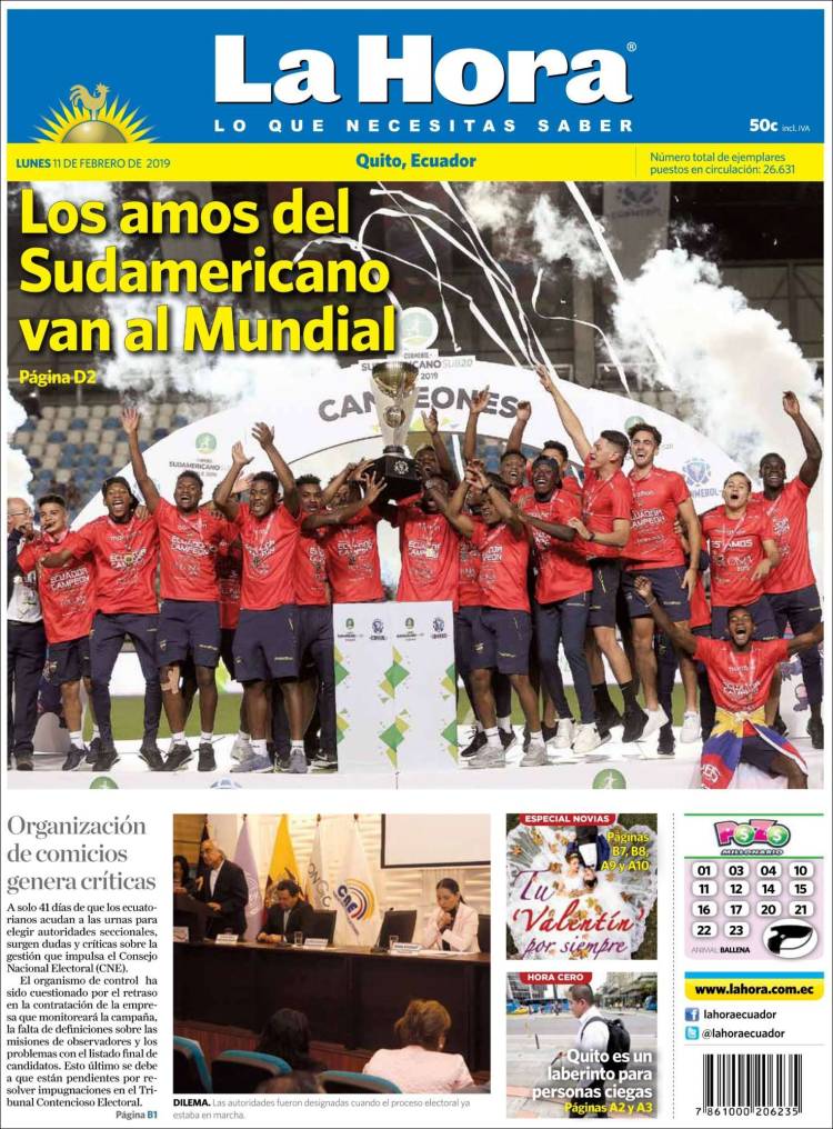 Portada de La Hora - Ecuador (Ecuador)