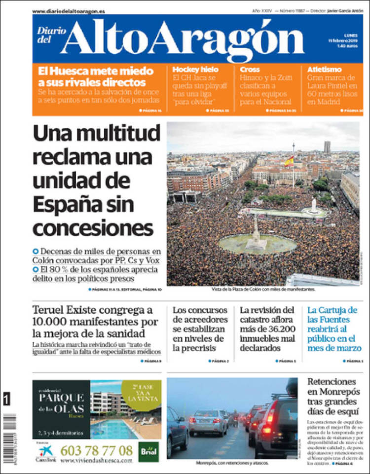 Portada de Diario del AltoAragón (España)