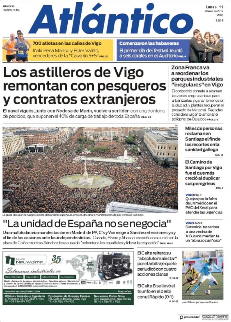 Portada de Atlántico Diario (España)