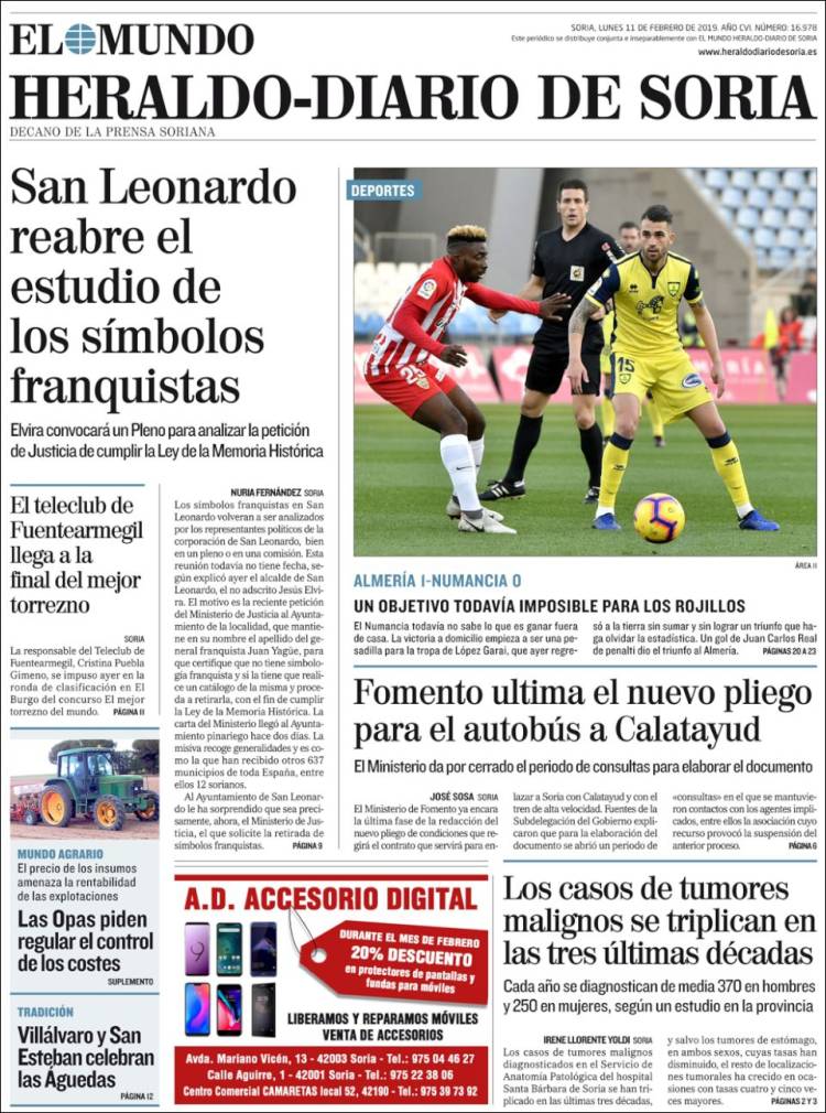 Portada de Diario de Soria (España)