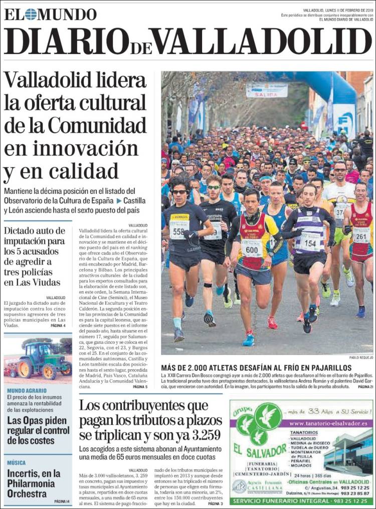 Portada de Diario de Valladolid (España)