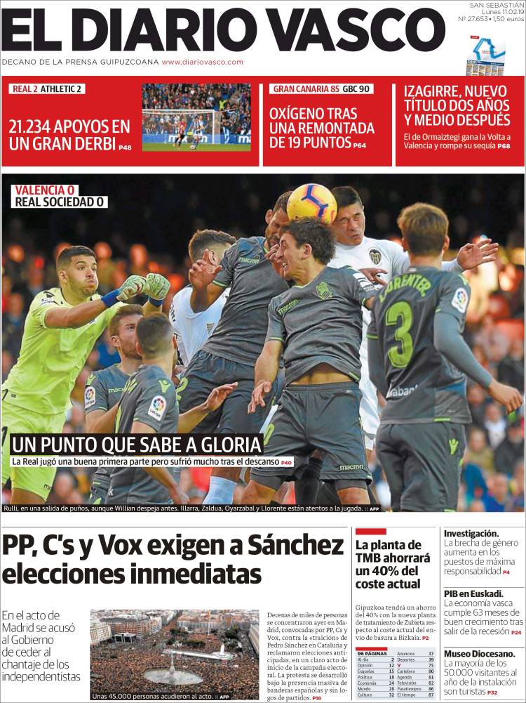 Portada de Diario Vasco (España)