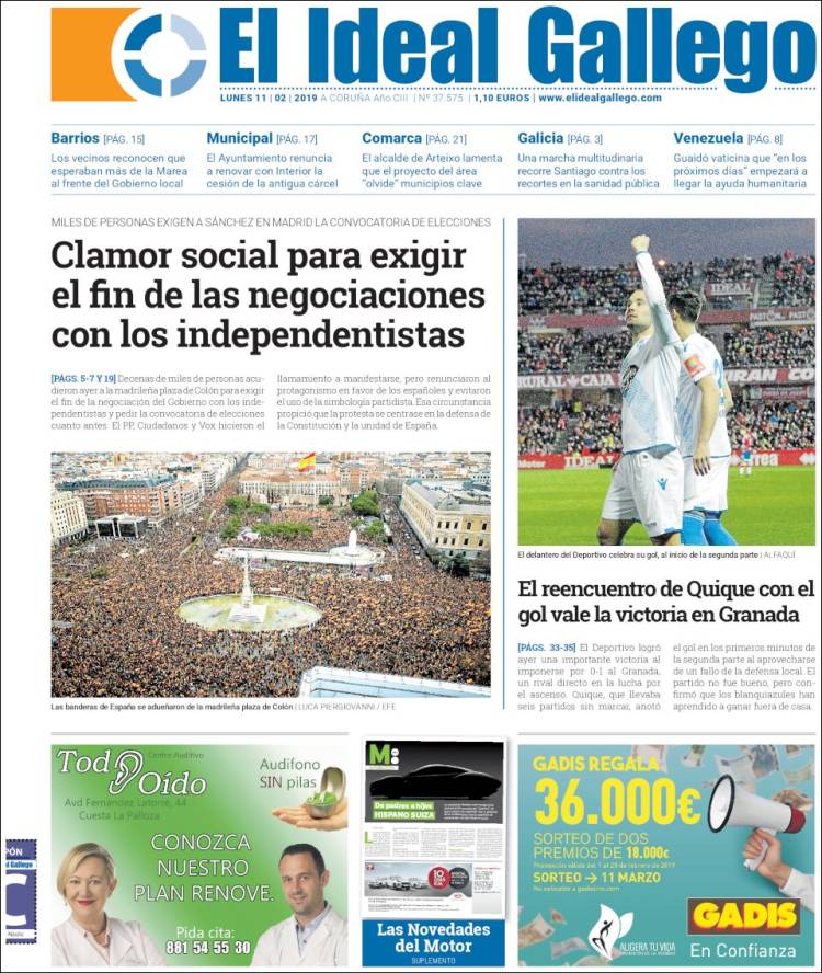 Portada de El Ideal Gallego (España)