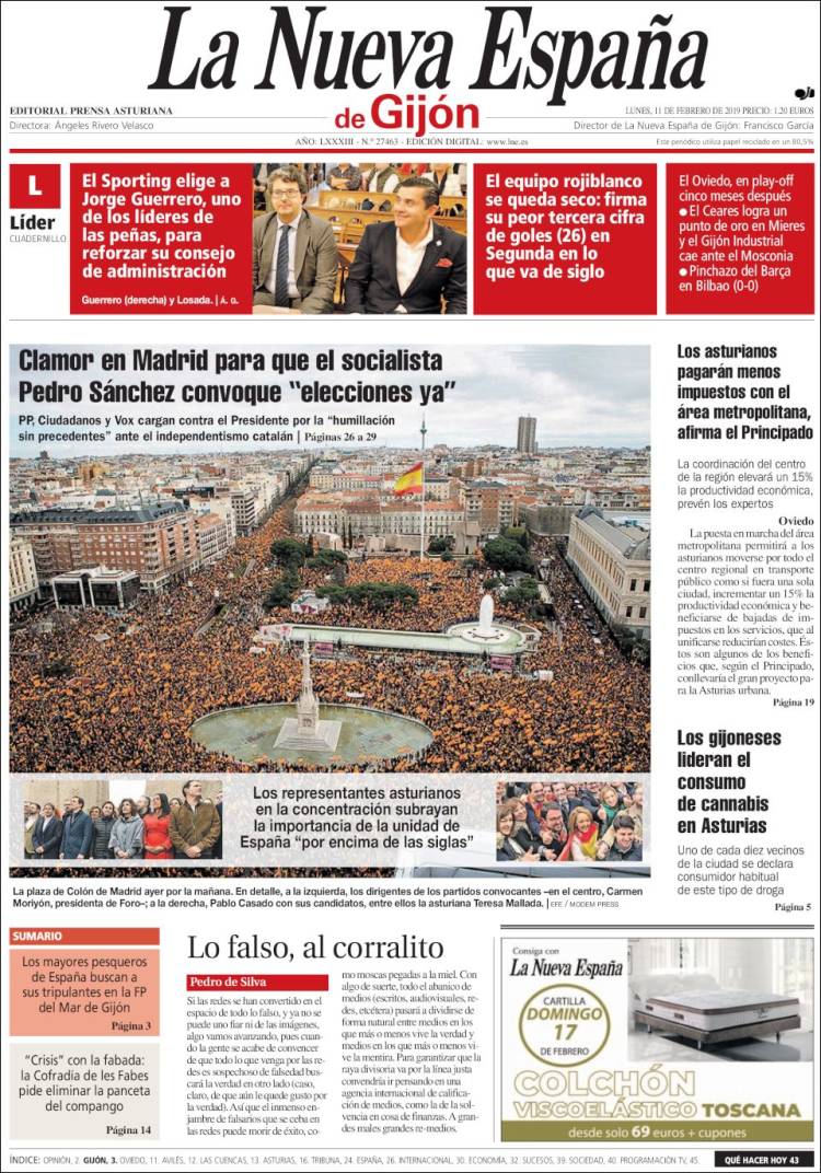 Portada de La Nueva España - Gijón (España)