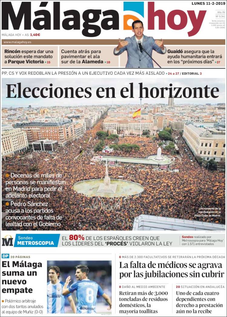 Portada de Málaga Hoy (España)