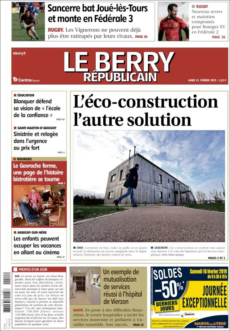 Portada de Berry Republicain (Francia)