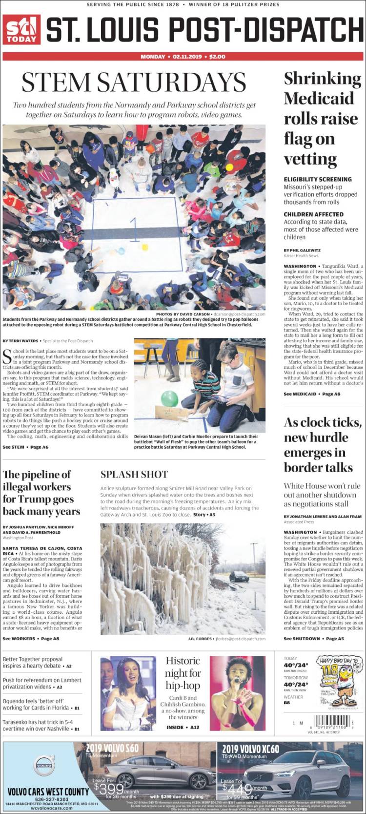 Portada de St. Louis Post-Dispatch (USA)