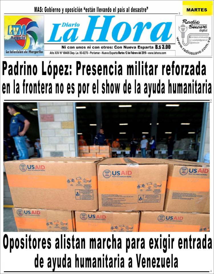 Portada de La Hora (Venezuela)