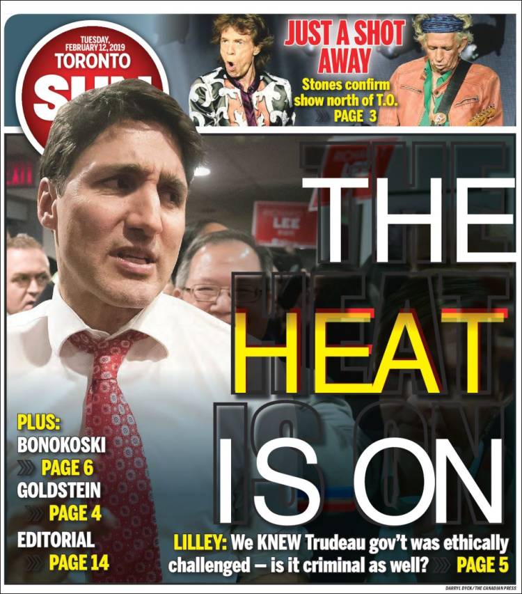 Portada de The Toronto Sun (Canada)