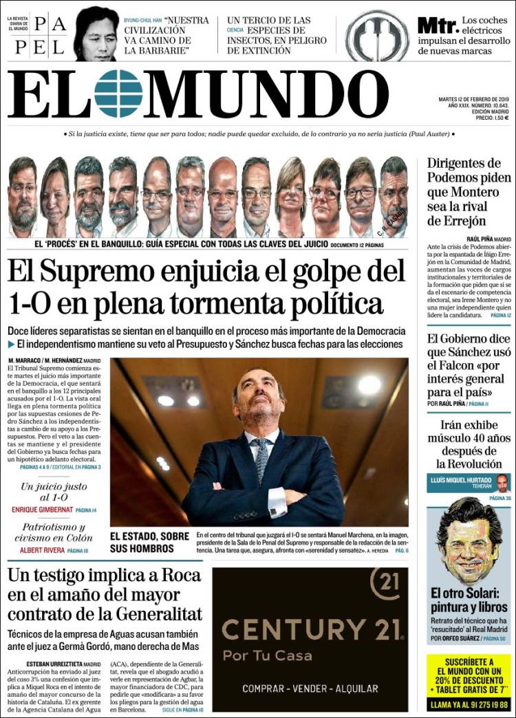 Portada de El Mundo (Spain)