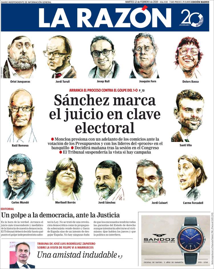 Portada de La Razón (Spain)