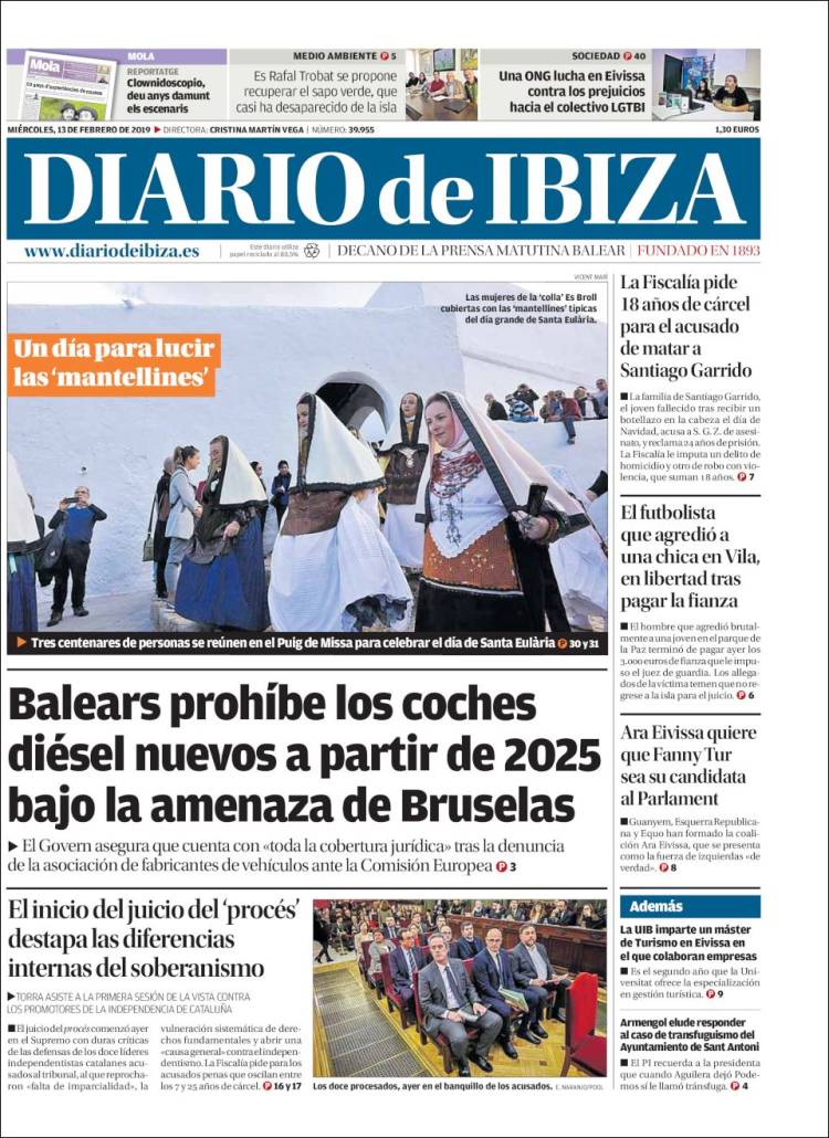 Portada de Diario de Ibiza (España)