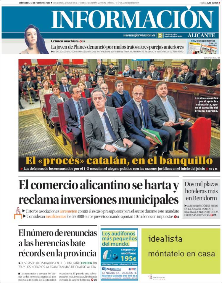 Portada de Diario Información (España)