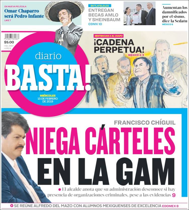 Portada de Diario Basta (Mexico)